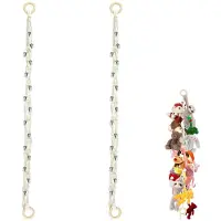 Famanu – Set van 2 knuffeldieropslag met 2 houten ringen en 40 clips, 2 meter knuffeldier hangmat voor het ophangen en bewaren van pluche dieren