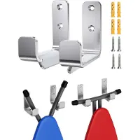 Famanu – Strijkplank muurhaak voor moderne wandmontage, strijkplank hanger voor wasruimtes, roestvrij staal in zilver