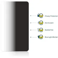 BROTECT - privacy screenprotector voor ZTE Blade V80 Max - Folie Beschermfolie Blauwlichtfilter 2 Stuks