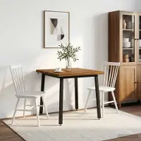 vidaXL 80 x 80 x 75 cm Massief Acacia Hout Naturel en Zwart Vierkant