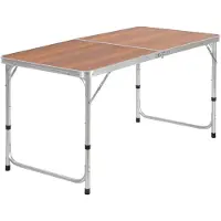 Famanu – Aluminium campingtafel voor 6 personen, 120 x 60 cm, opvouwbaar en hoogte verstelbaar, ideaal voor camping, tuin en terras