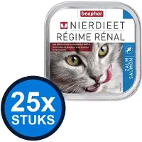 Beaphar 25x - nierdieet kat zalm 100gr - Kattenvoer Natvoer - 100 g