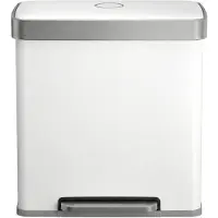 Songmics - Prullenbak - Pedaalemmer - Prullenbak met Twee Compartimenten - 2 x 30L - Soft-Close Deksel - Voor Keuken