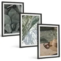 Wallfluent 3-Delige Schilderij Set - Tropische Planten En Zomerse Decoraties - 40 x 60 cm - Wanddecoratie - Schilderijen Set - Interieur - Stijlvolle Muurdecoratie