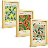 Wallfluent 3-Delige Schilderij Set - Abstracte Plantpatronen In Zwarttinten - 40 x 60 cm - Decoratieve Muurdecoratie - Slaapkamer - Stijlvolle Muurdecoratie
