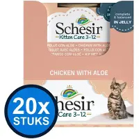 Schesir 20x - Kitten Care 3-12 - Kattenvoer - Gelei in zakje - Kip - 85g