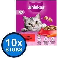 Whiskas 10x - 1+ Adult Rund - Kattenvoer Droogvoer - 800 g