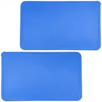 Famanu – Set van 2 honden- en kattenmatten voor voerbakken, waterdichte siliconen voermat, antislip, 48 x 30 cm, blauw