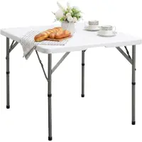 SP Campingtafel - Vierkante Tafel - Klaptafel - Inklapbare Tafel - Zwart/Wit - 87cm x 87cm x 74cm