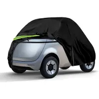 Famanu – Volledige autohoes voor Microlino 2022-2025, ademende en waterdichte auto afdekzeil met reflecterende strepen, bescherming voor uw voertuig