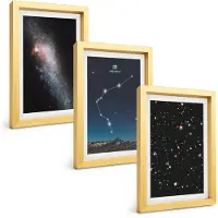 Wallfluent 3-Delige Schilderij Set - Bloemen En Bomen In De Schilderstijl Van De Kus Van Gustav Klimt. - 40 x 60 cm - Wanddecoratie - Muurdecoratie - Woonkamer - Moderne Wanddecoratie