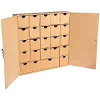 Famanu – Adventskalender van gerecycled karton, 29,6 x 29,6 x 6,5 cm, om zelf te vullen en te decoreren, perfect voor de feestdagen
