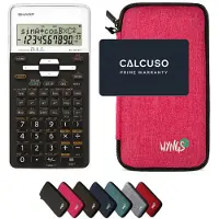 Sharp EL-531TH Wit incl. WYNGS Beschermhoes Roze - Wetenschappelijke Rekenmachine - Basis Pakket