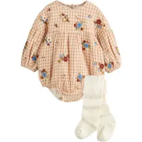 Next - Meisjes - Babyrompertje met bubbelprint en maillot, 2-delige set - Bruin