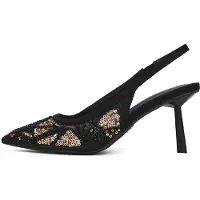 Derimod Slingbacks Met Hoge Hak Textiel Slingbacks Met Hoge Hak
