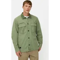 Camel active Overshirt met klepzakken en 2-weg stretch - Maat menswear-6XL - Bladgroen