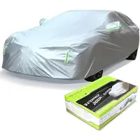 Famanu – Waterdichte autohoes voor alle weersomstandigheden, wind- en sneeuwbestendig, UV-bescherming, geschikt voor binnen en buiten, passend voor sedan en hatchback tot 450 cm