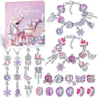 Famanu – Adventskalender 2026 voor meisjes, kerstkalender met armband, ketting en bedeltjes, 24 gevulde sieraden voor kinderen en tieners