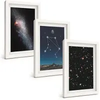 Wallfluent 3-Delige Schilderij Set - Ruimtestelsel Sterrenbeeld Weegschaal Nachthemel - 20 x 30 - Wanddecoratie - Woonkamer Decoratie - Interieur Decoratie