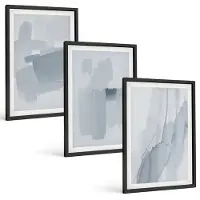 Wallfluent 3-Delige Schilderij Set - Abstracte Composities In Aquarelstijl - 40 x 60 cm - Muurdecoratie - Schilderijen Set - Woonkamer - Moderne Wanddecoratie