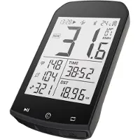 Happiq Fietscomputer GPS – Draadloos met BLE 5.0 en ANT+, 7,4 cm LCD-scherm met Automatische - Model: M1
