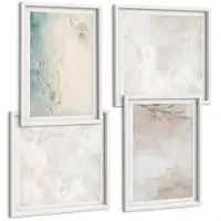Wallfluent 4-Delige Schilderij Set - Subtiele Aquarelverftextuur - 40 x 40 En 40 x 60 - Wanddecoratie - Schilderijen Set - Interieur - Moderne Wanddecoratie