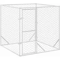 vidaXL Hondenkennel voor buiten 2x2x2 m gegalvaniseerd staal zilver