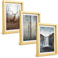 Wallfluent 3-Delige Schilderij Set - Groene Berglandschappen Met Rivier En Rotsen - 40 x 60 cm - Stijlvolle Wanddecoratie - Interieur - Decoratieve Schilderijen