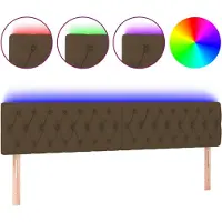 vidaXL Hoofdbord LED 200x7x78/88 cm stof donkerbruin