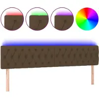 vidaXL Hoofdbord LED 180x7x78/88 cm stof donkerbruin