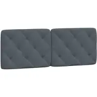 vidaXL Hoofdbordkussen 140 cm fluweel donkergrijs