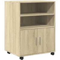 vidaXL Rolkast 60x48x81 cm bewerkt hout sonoma eikenkleurig