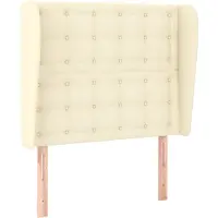vidaXL Hoofdbord met randen 93x23x118/128 cm kunstleer crèmekleurig