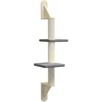 vidaXL Kattenmeubel wandgemonteerd met krabpaal 108 cm donkergrijs