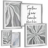 Wallfluent 5-Delige Schilderij Set - Geschilderde Abstracte Minimalistische Decoraties - 20 x 30 cm - Muurdecoratie - Schilderijen Set - Woonkamer - Moderne Wanddecoratie