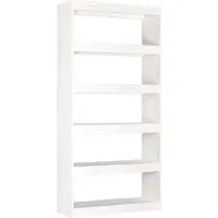 vidaXL Boekenkast/kamerscherm 80x30x167,4 cm massief grenenhout wit