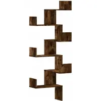 vidaXL Hoekwandschap 45x45x147 cm bewerkt hout gerookt eikenkleurig