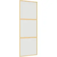 vidaXL Schuifdeur 76x205 cm mat ESG-glas en aluminium goudkleurig
