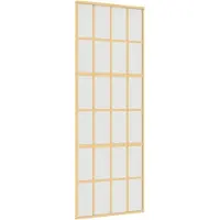 vidaXL Schuifdeur 76x205 cm mat ESG-glas en aluminium goudkleurig