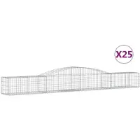 vidaXL Schanskorven 25 st gewelfd 400x50x40/60 cm gegalvaniseerd ijzer