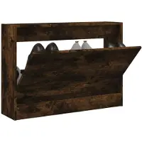 vidaXL Schoenenkast 80x21x57 cm bewerkt hout gerookt eikenkleurig