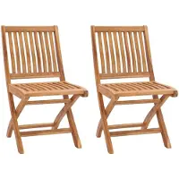 vidaXL Opklapbare stoelen, 2 stuks, massief teakhout