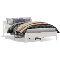 vidaXL Bedframe zonder matras massief grenenhout wit 140x200 cm
