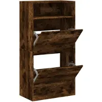 vidaXL Schoenenkast 60x34x116 cm bewerkt hout gerookt eikenkleurig