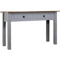 vidaXL Wandtafel Panama Range 110x40x72 cm massief grenenhout grijs
