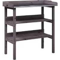 vidaXL Plantentafel met schappen 78x38x82,5 cm vurenhout grijs
