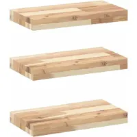vidaXL Wandschappen 3 st zwevend 60x20x4 cm onbehandeld acaciahout