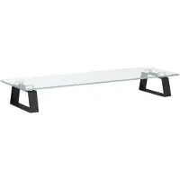 vidaXL Monitorstandaard 60x20x8 cm gehard glas en metaal zwart