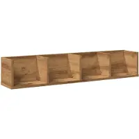 vidaXL CD-wandschap 100x18x18 cm bewerkt hout artisanaal eikenkleurig