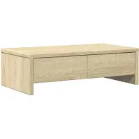 vidaXL Monitorstandaard met lades 50x27x15 cm hout sonoma eikenkleur